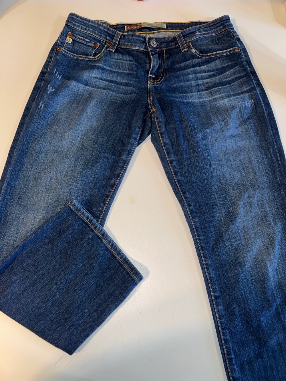 Big Star Women's Straight Leg Ankle Cropped Low Rise Dark Blue Denim Jeans